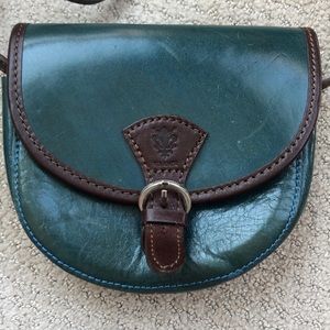 Italian leather blue crossbody bag from Italy!